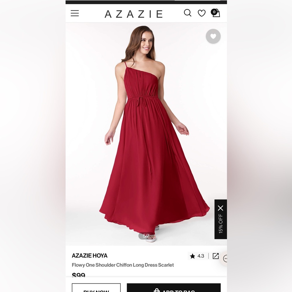 Azazie Hoya dress in scarlet, bridesmaid, formal dress